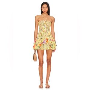 Charo Ruiz Ibiza Cusia Dress in Yellow Borbo - Mini Dress